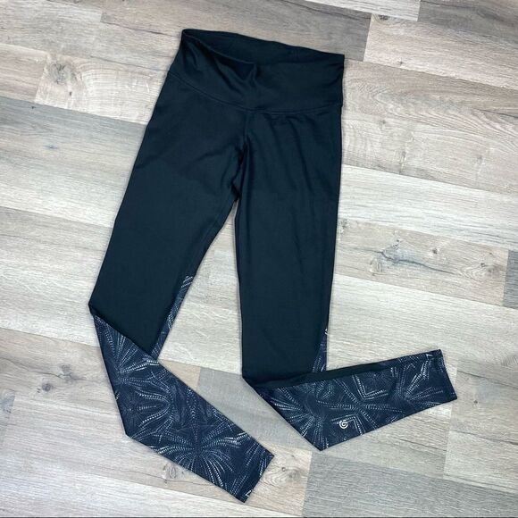 C9 by Champion Duo Dry Fireworks Pattern Block Ankle Leggings Black XS - Picture 2 of 8